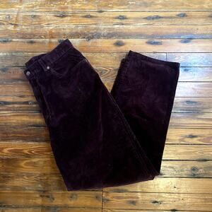 Lauren Jeans Co Ralph Lauren maroon Corduroy Straight Leg pants size 16